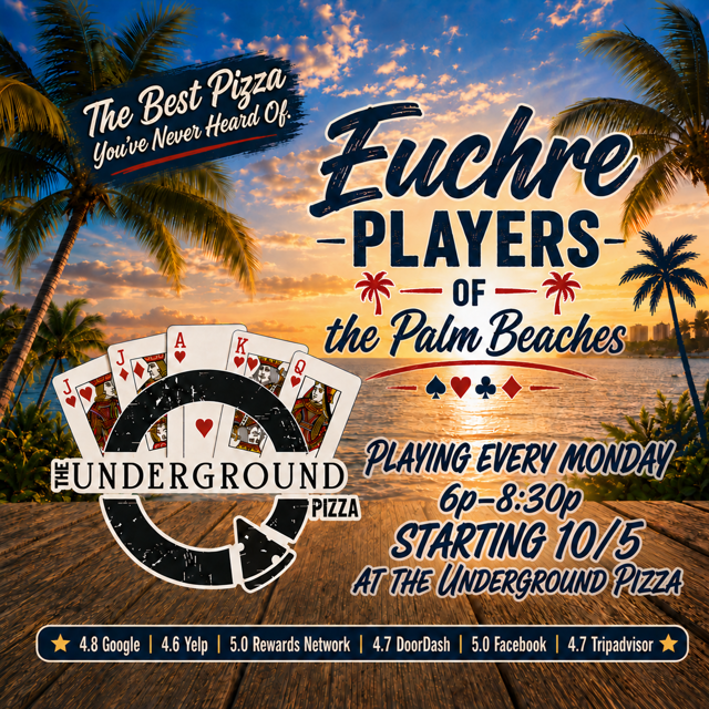 Weekly Euchre on Mondays, Starting 10/5/26, 6-8:30p