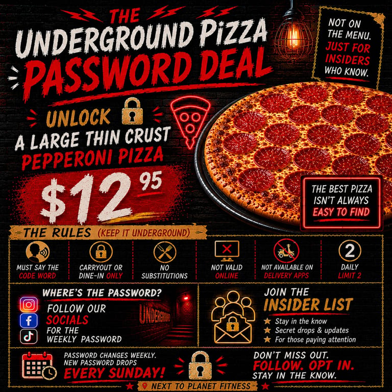 There’s the menu… and then there’s the password. 