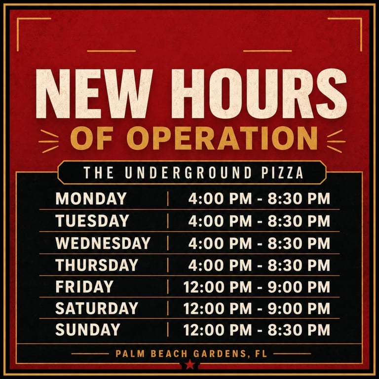 NEW HOURS OF OPERATION