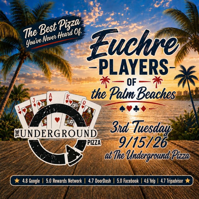 Euchre Night at The Underground Pizza Tuesday, September 15th | 5–8:30 PM