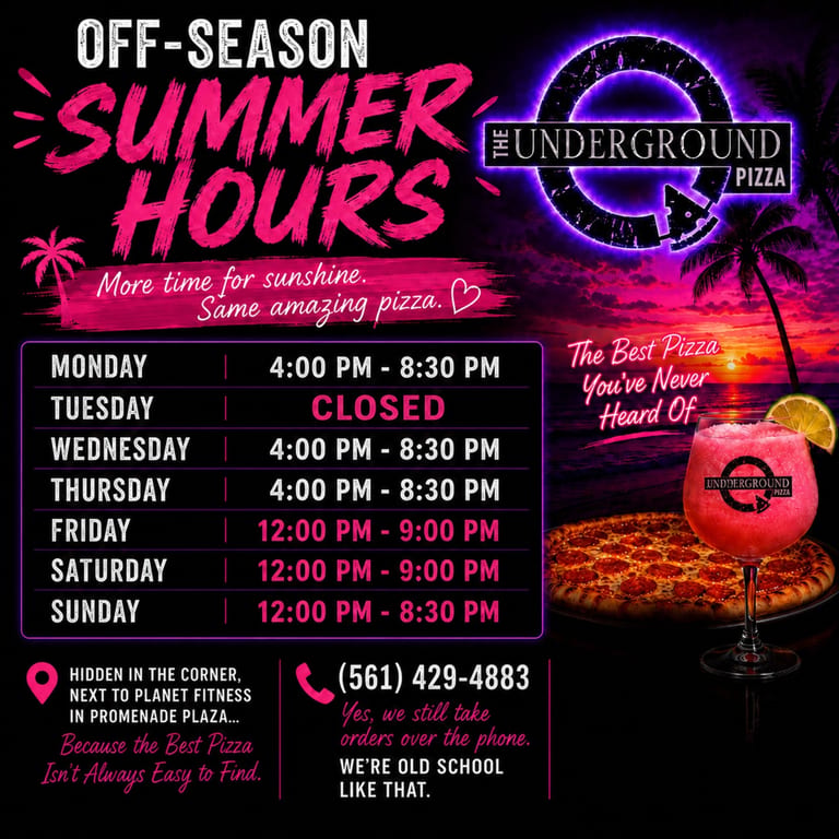 SUMMER HOURS ARE HERE