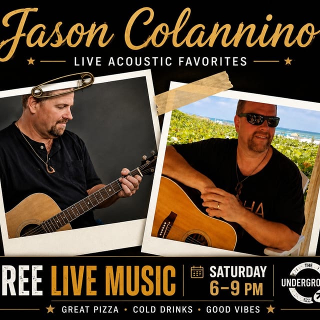 🎶 FREE Live Acoustic Music Night at Underground Pizza Saturday, June 27th🍕