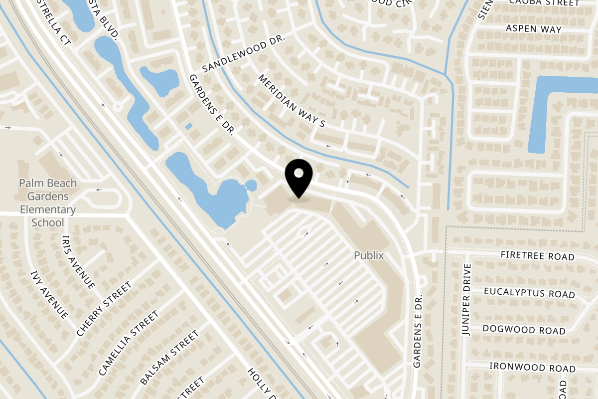 Map showing the location of The Underground Pizza on 9920 FL A1A Alt unit 815 in Palm Beach Gardens